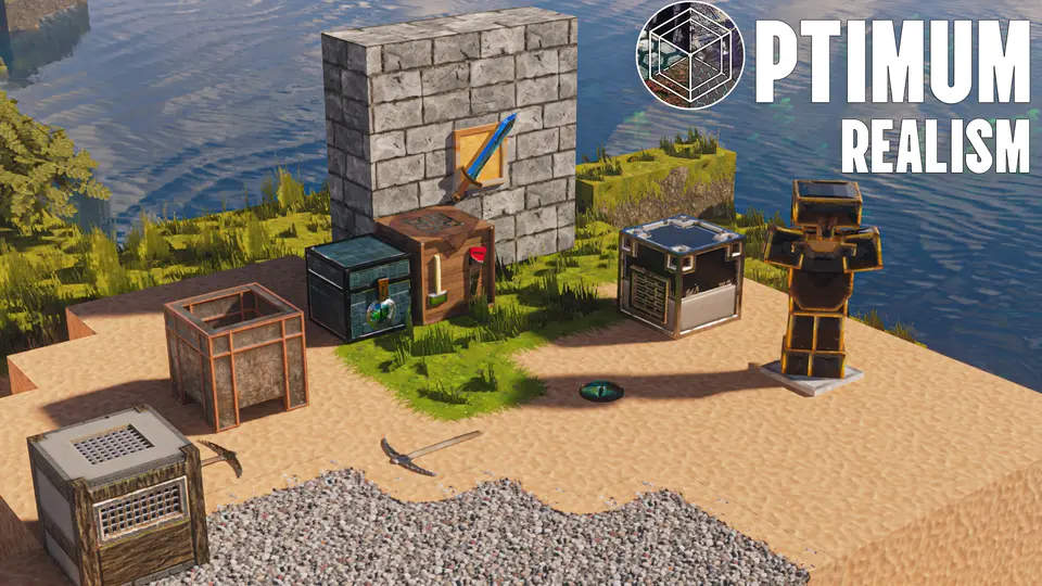 Various blocks with realistic textures