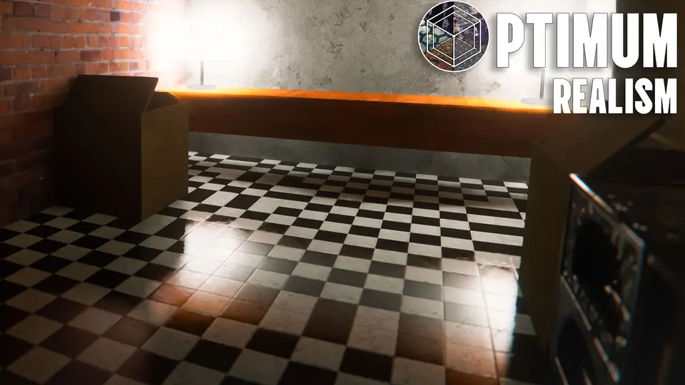 Reflective surface showcasing advanced shader reflections